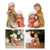Christmas Nativity Scene Ornament Collectible Gift Artwork Resin Statue Crafts for Fireplace Indoor Office Desk Living Room