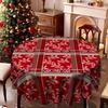 Waterproof And Oil-Proof Leave-In Christmas Tablecloth, Red Flower Plaid, Rectangular Dining Table Coffee Table Cloth, Light Luxury Festival