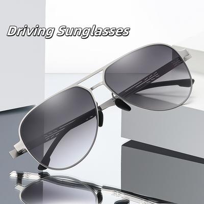 New Trendy Driving Sunglasses Fashionable Men's Metal Frame UV Resistant Glasses Outdoor Travel Cycling Sunscreen Goggles