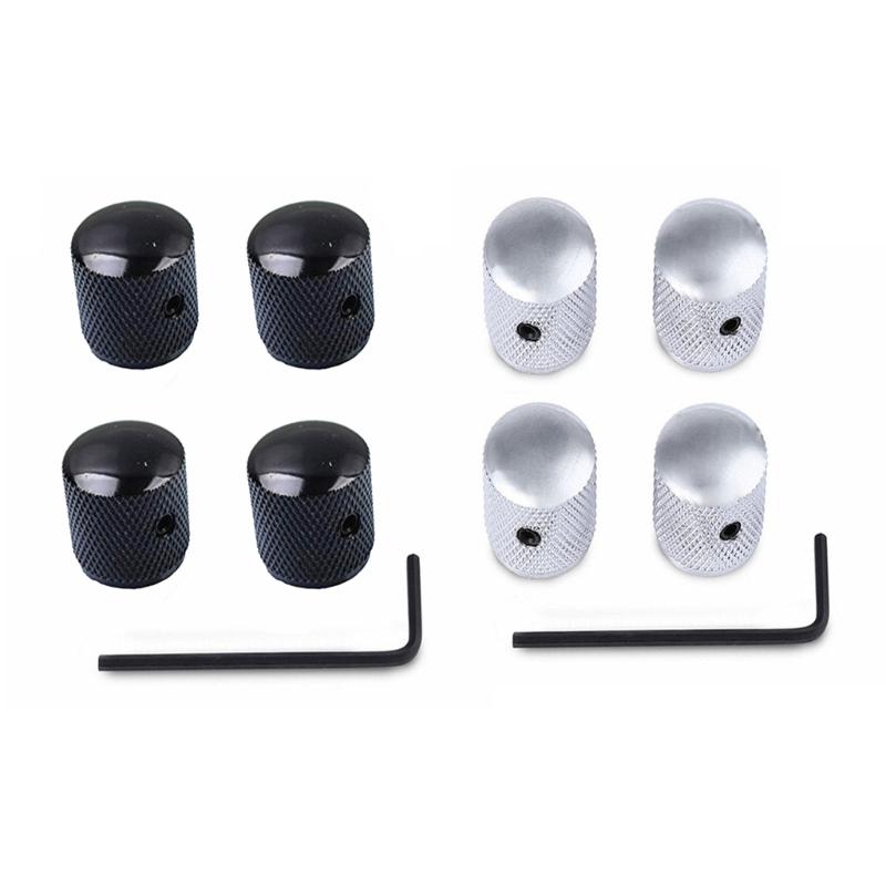 4PCS Metal Guitar Control Knobs Metal Texture Suitable for Volumes and Tone Adjustment On Electric Guitars and Basses