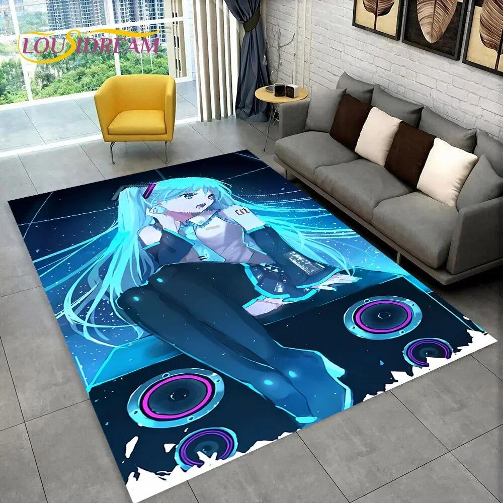 Japan Music Cartoon Characters Miku Carpet Rug for Home Living Room Bedroom Sofa Doormat Decor,kids Area Rug Non-slip Floor Mat