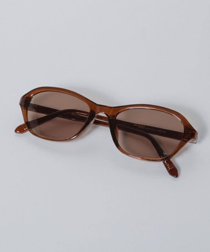 Tukyubeu Retro Cat-Eye Oval Sunglasses(Brown)