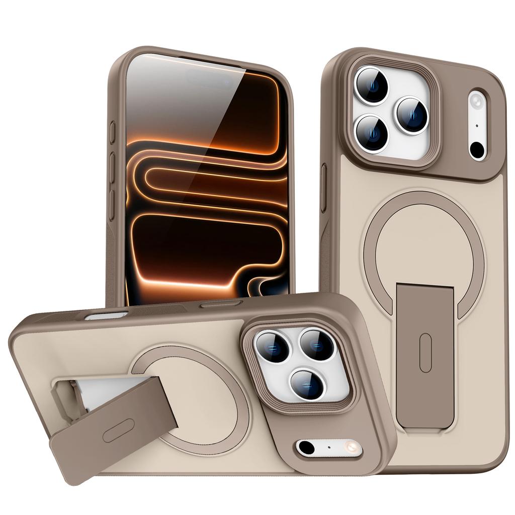 Magnetic Invisible Stand Protective for  Case for For Iphone 17 Air 12 1 14 13 16 Pro Max Plus Matte Shockproof Cover