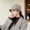 New autumn and winter fashion wool bow hat women's outdoor travel shows washbasin hat warm bucket hat tide