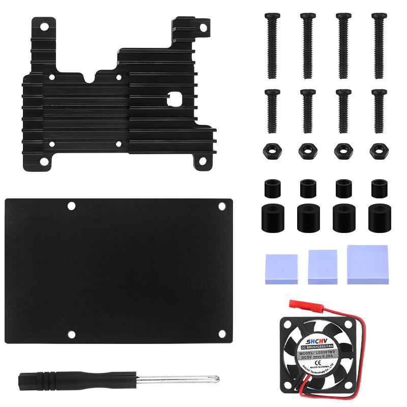 Orange Pi 3B Aluminum Alloy Protective Case with Cooling Fan Aluminum Alloy Case