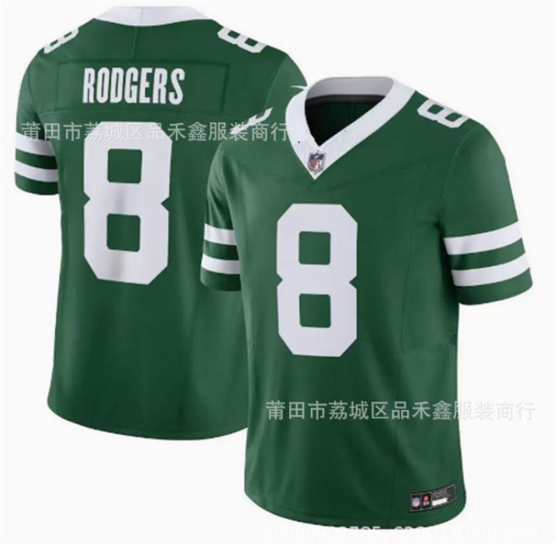 NFL New York Jets Camiseta de Fútbol Personalizada Rogers 8 Gardner 1 5 20 Malla de Algodón Uniforme Deportivo de Equipo Hombres Mujeres