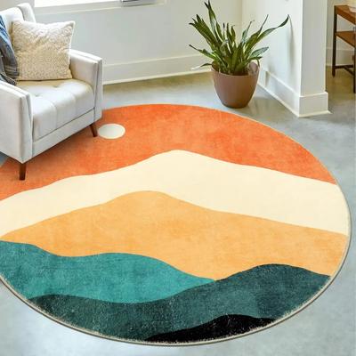 Rond Vloerkleed voor Slaapkamer, Zacht Gebied Cirkel Vloerkleed Imitatie Kasjmier Tapijt Boho Wasbaar Klaslokaal Tapijt voor Woonkamer Decor