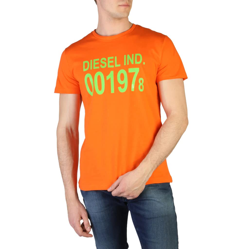 Diesel Men's Graphic Logo T-Shirt 00SASA0AAXJ, White, Size S, 100