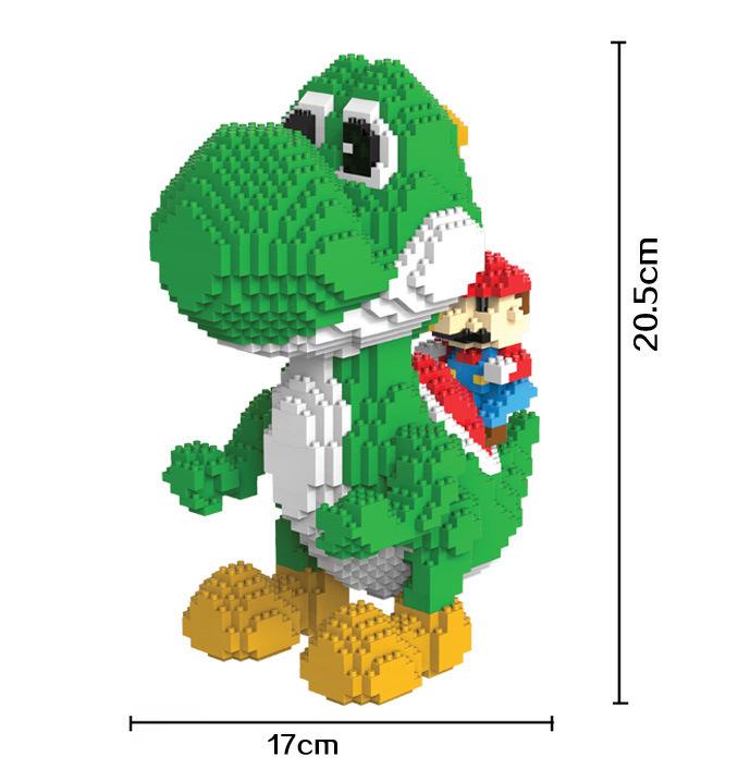 Classic Game Dinosaur Shape Building Blocks - Yoshi & Mario