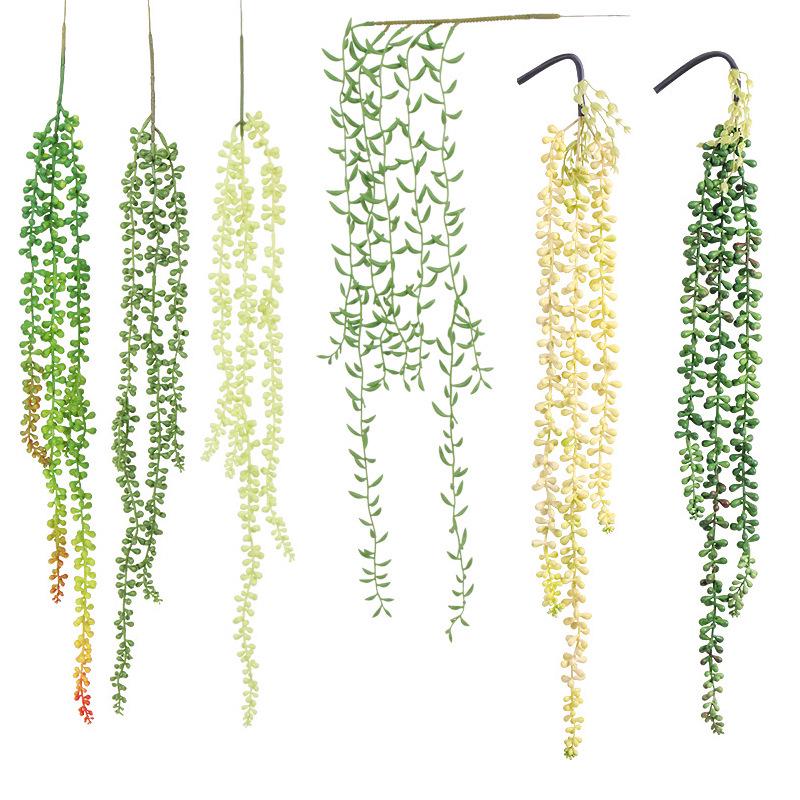 Mori Style Lover's Tears Vine: Green Succulent Wall Hanging for Home or Hotel Decor