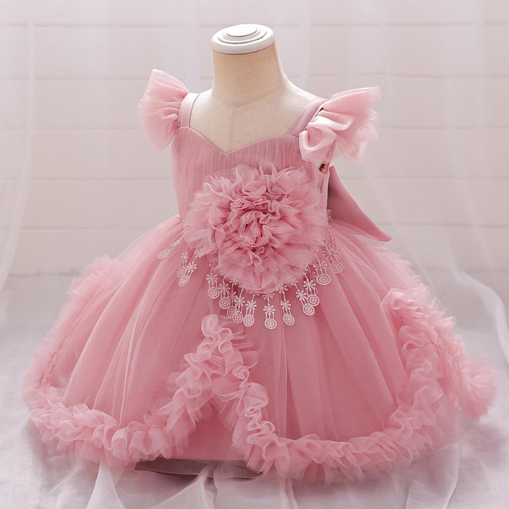 Infant Baby Girl Birthday and Wedding Mesh Dress for First Year