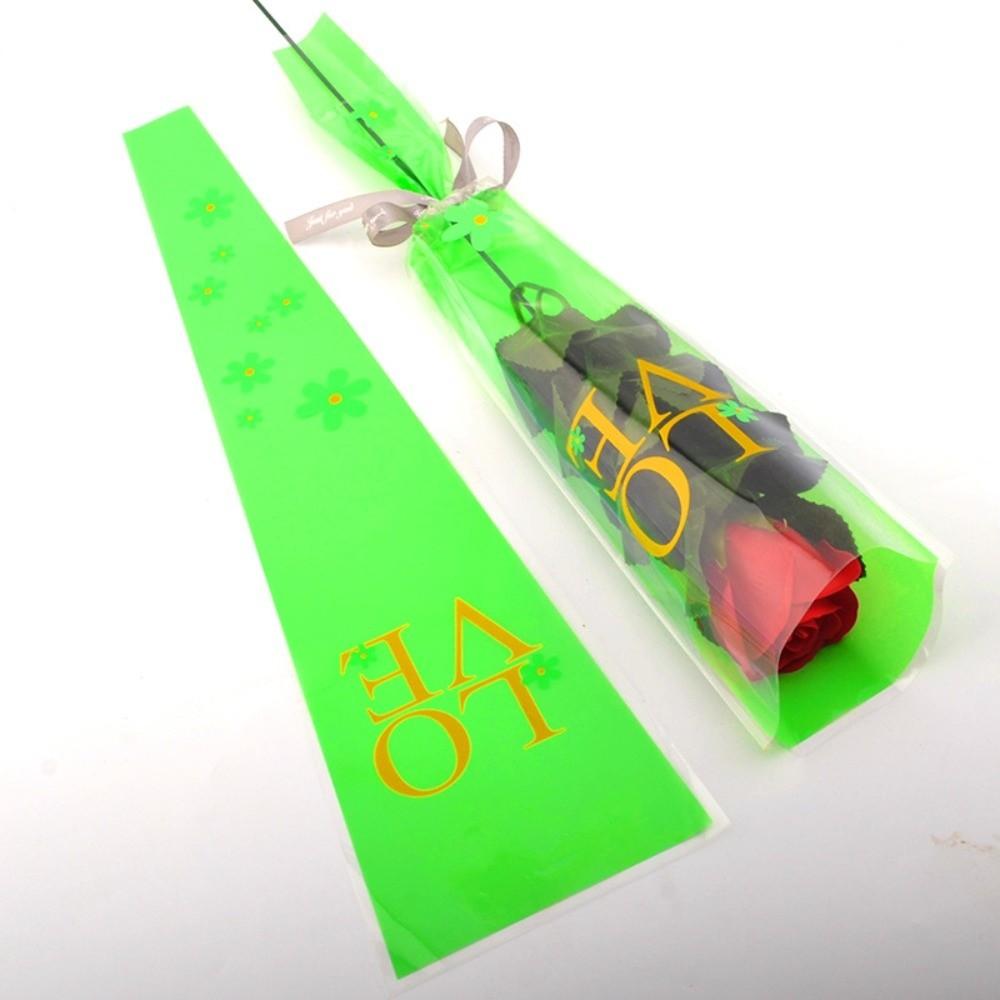 50Pcs Single Flower Flower Wrapping Bag Love Single Rose Sleeves New Bouquet Wrapper  Party Supplies