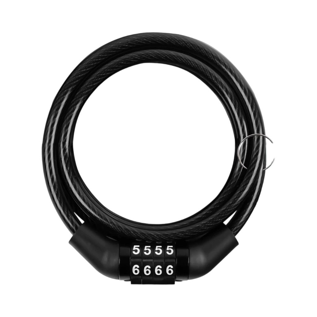4-Digit Combination Bike Lock – Steel Cable Lock for Mountain & Electric Bikes, -Theft Riding Security Gear
