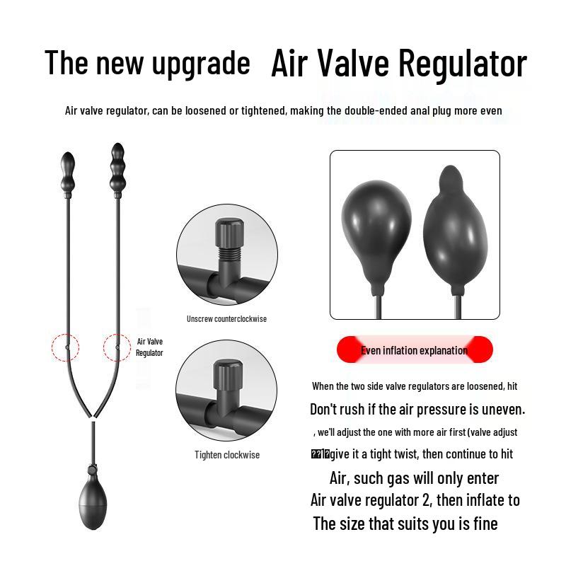 Enhanced Dual-Head Inflatable Anal Plug with Adjustable Expansion Beads