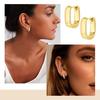 Yousheng 1 Pair Women Earrings, Hypoallergenic U-Shaped Hoop Earrings, Smooth Polished Surface Copper Earrings for Jewelry