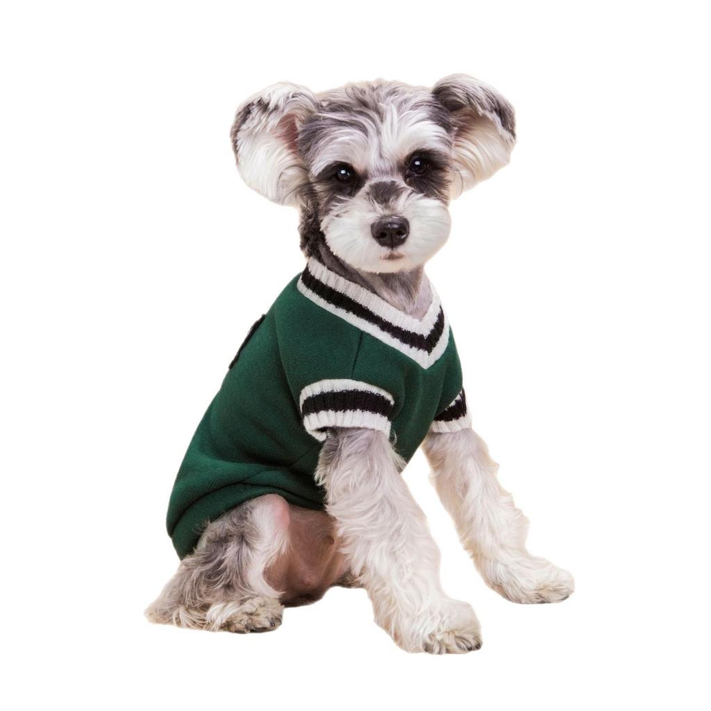 Autumn/Winter Knitted V-neck Vest for Teddy & Pomeranian Dogs - Cute College Style