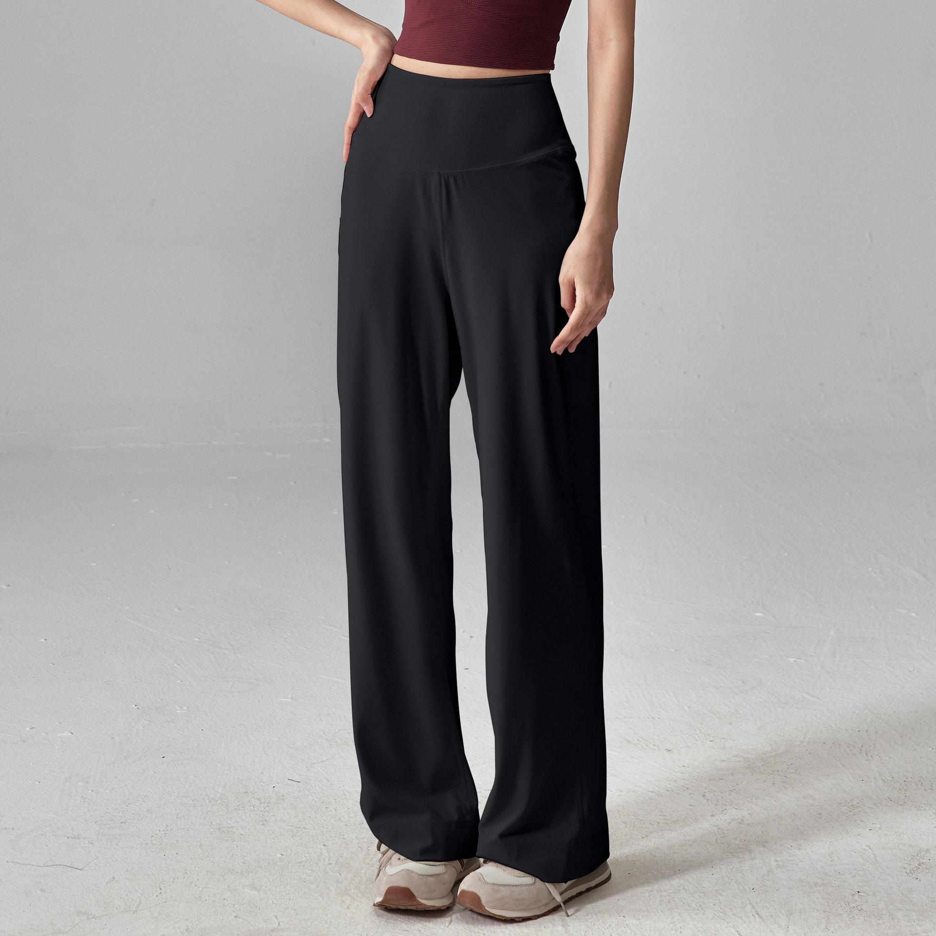 

Women s High Waist Loose Yoga Pants - Wide Leg, Slimming, Summer Fitness Long Pants XL [115-125 lbs]