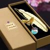 Bookmark Vintage Metal Feather Bookmark Realistic 3D Butterfly Pendant Dried Flower Book Lovers Teachers Gift Book Accessories with Gift Box