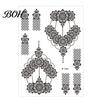 Event Makeup Tattoos Temporary Stickers, Fake Body Arm Chest Shoulder with Black Lace Flower Waterproof Pattern, Non-Irritating Art Sticker