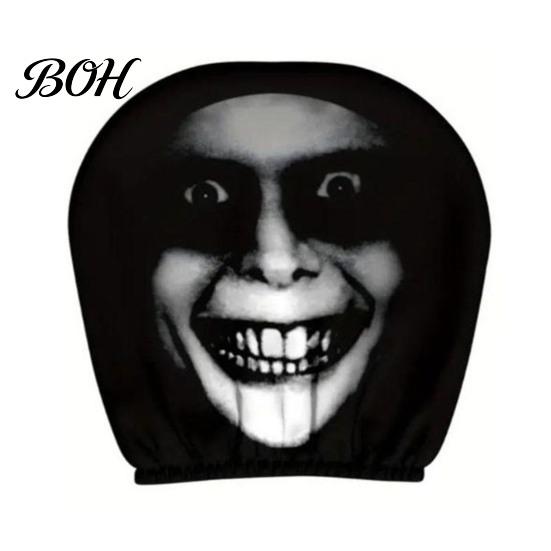 Protective Auto Headrest Protectors Halloween Car Cover, Scary Pattern Print Stretchable Universal Fit Interior Decor Protector, Breathable Polyester