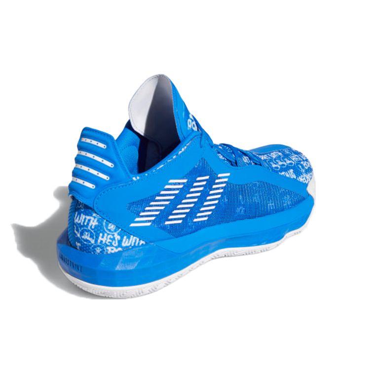 Adidas D Lillard 6 Round Toe Shock Absorption Non-Slip Wear-Resistant Low-Top Basketball Shoes Men Sneaker Blue EH2441