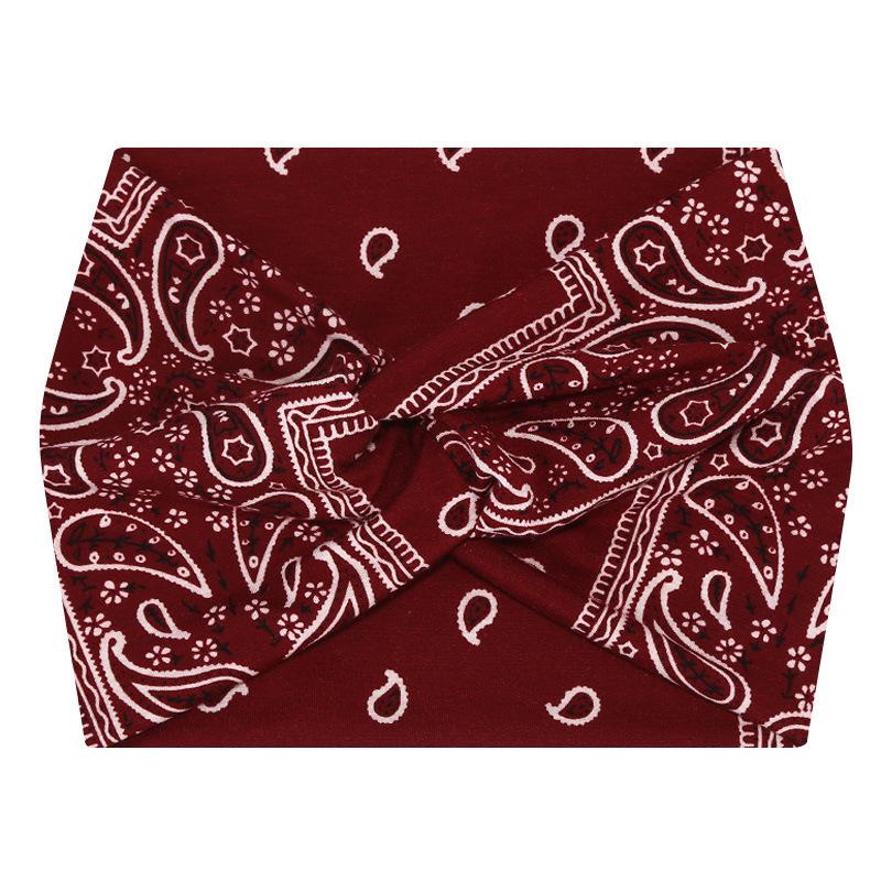 Bohemian Paisley Women's Wide Elastic Cotton Headband - Non-slip, Breathable, Skin-friendly