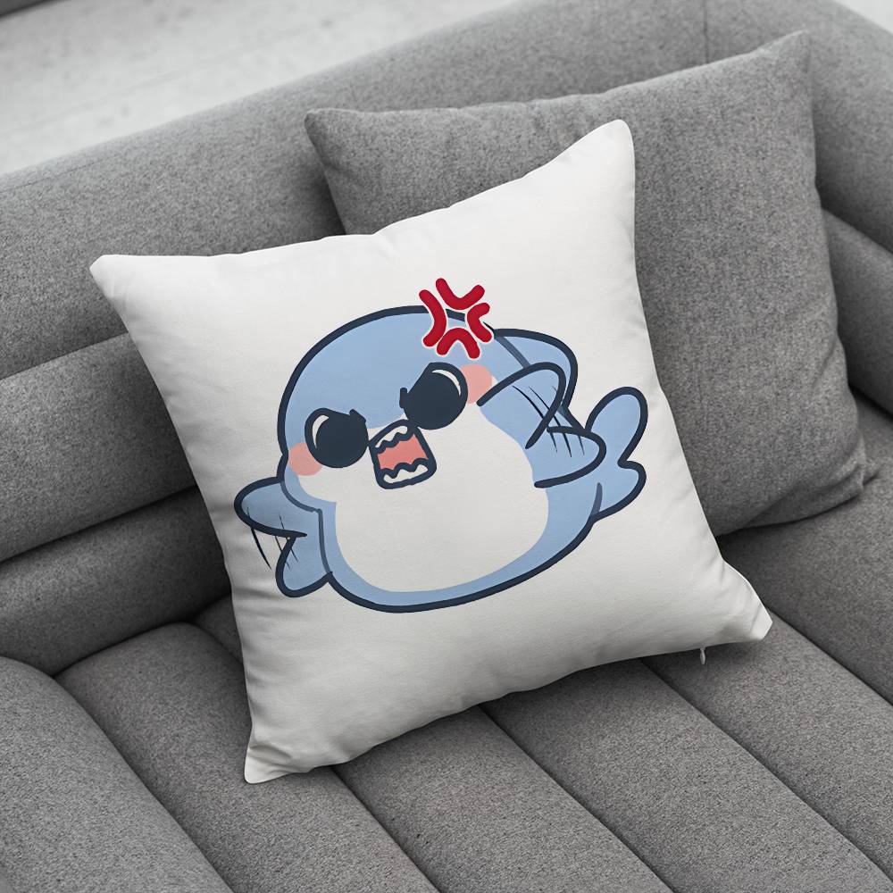 Cute Small Shark Animal Pillow Case For Home Bedroom Car Office Decoration Living Room Sofa Cushion Cover Suitable