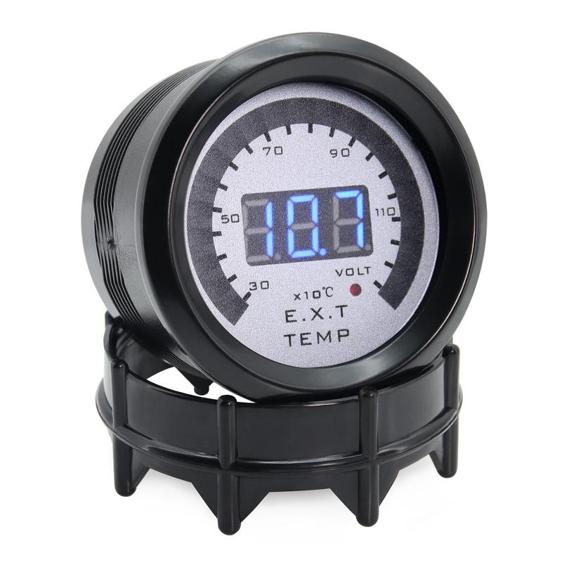 52MM Digital LED EXT Exhaust Gas Temp Gauge + Voltmeter Voltage Air Fuel Auto Car Styling EGT Temperature Gauge Car Meter