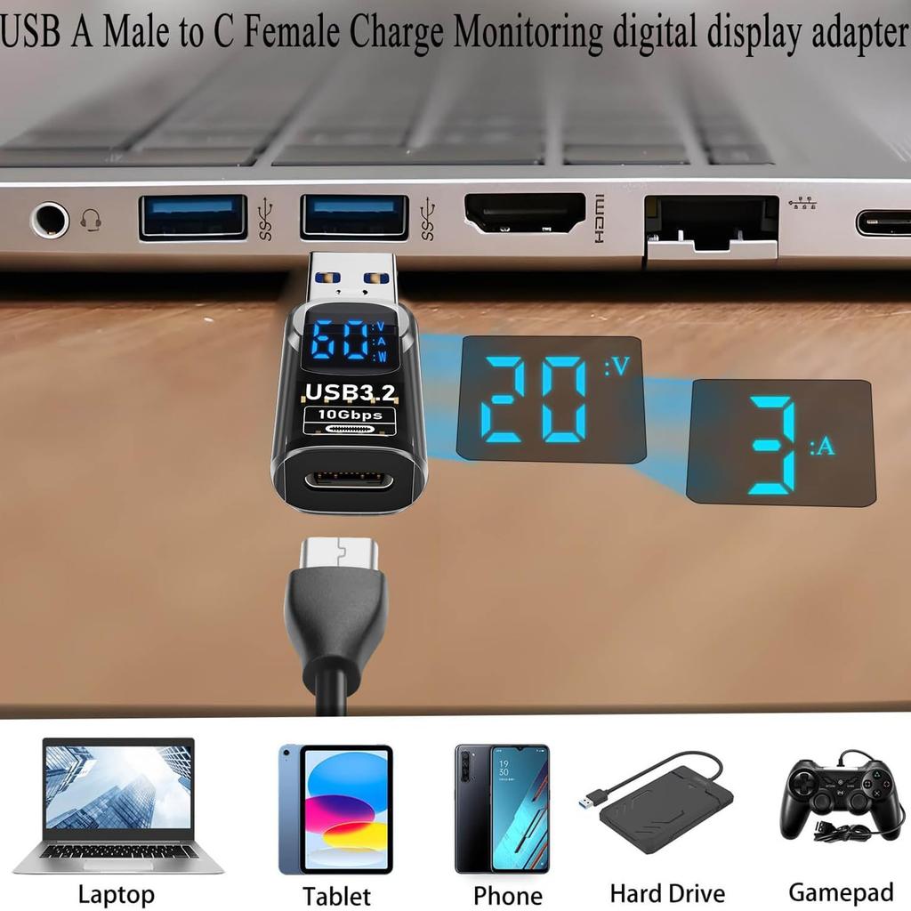 USB3.2 Digital Display Adapter 4K@60Hz USB-C OTG for iPhone16 15 Pro Max Samsung iPad PC Laptop 36W/PD-60W Fast Charge Data Sync