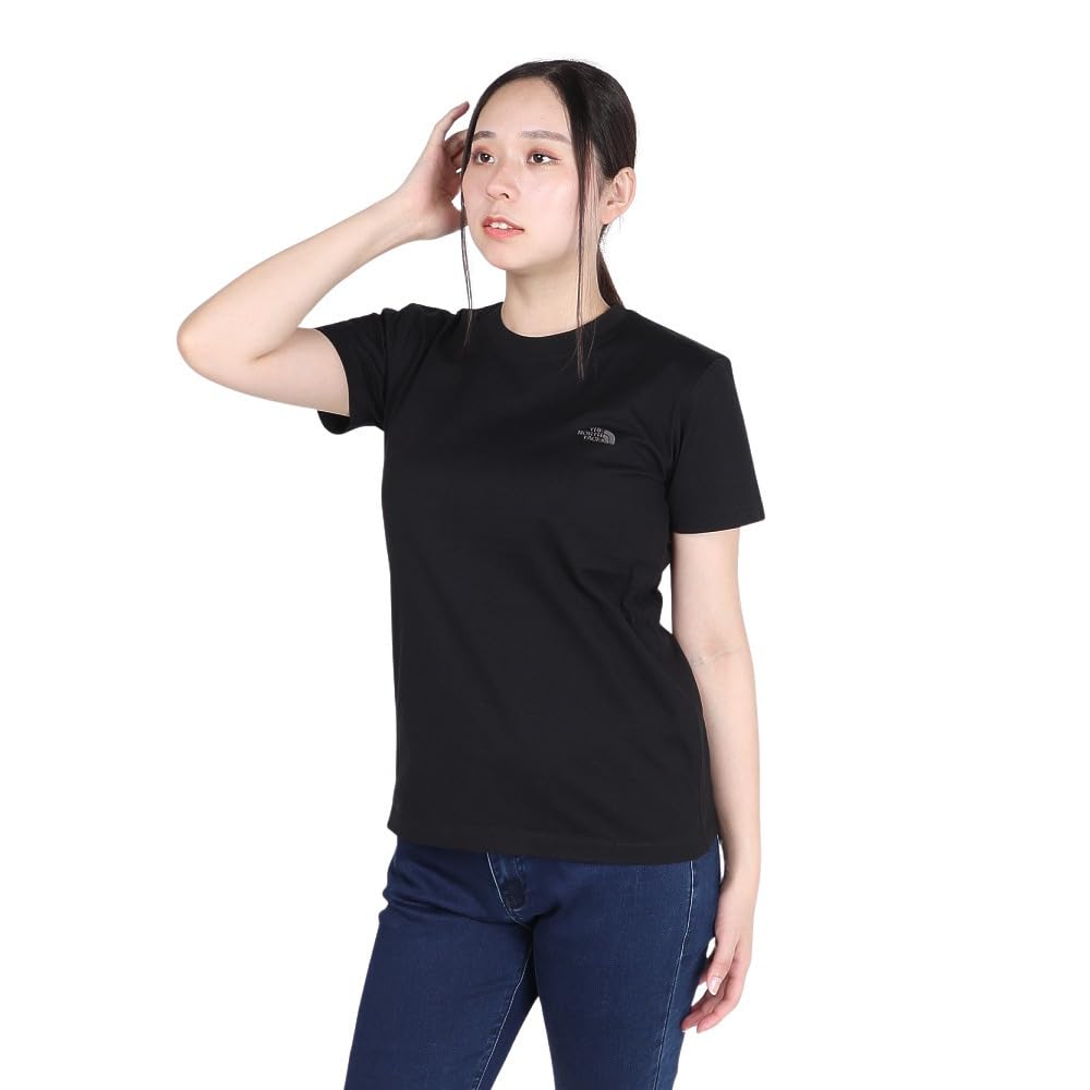 

Северная футболка с маленьким логотипом S [The Face] с коротким рукавом, черная, чёрный