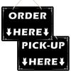Order Here and Pick Up Here Signs,2 Pack Double-Sided Order Here Signs Pick Up Hers Sign with 4 Twines Perfect for Restaurants, Cafes, and Bars