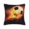 Neon Fire Soccer Ball Pillow Case Graphic Pillow Cover For Sofa Bedroom Home Decor Novelty Pillowcases