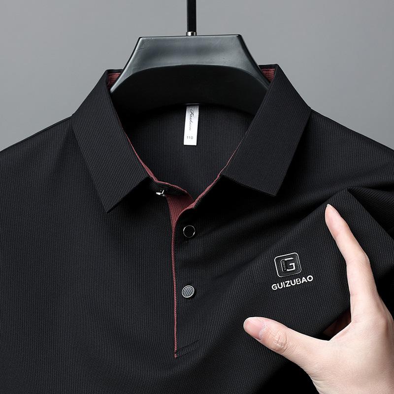 Short-sleeved T-shirt for Men, Summer New Style T-shirt Shirt, Plain-color Business Collar Half-sleeve Top