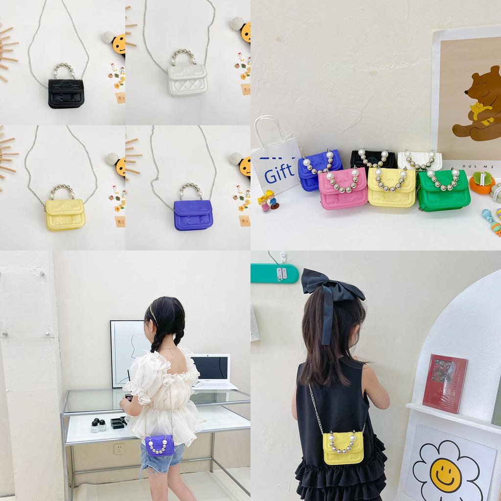 Stilvolle Mini-Kindertasche mit Perlenakzenten für trendige Outfits, ideal für Mädchen