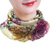 Women Floral Chiffon Ring Scarf Neck Guard False Collar Elastic Bib Wraps Travel Scarf Versatile Accessory
