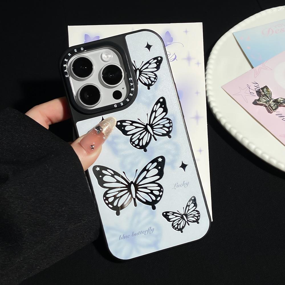 Anwendbar für das neue Apple 16/17 Promax Schmetterling Handyhülle iPhone 13/14 Spiegel Ins-Stil 15 Sturzfest