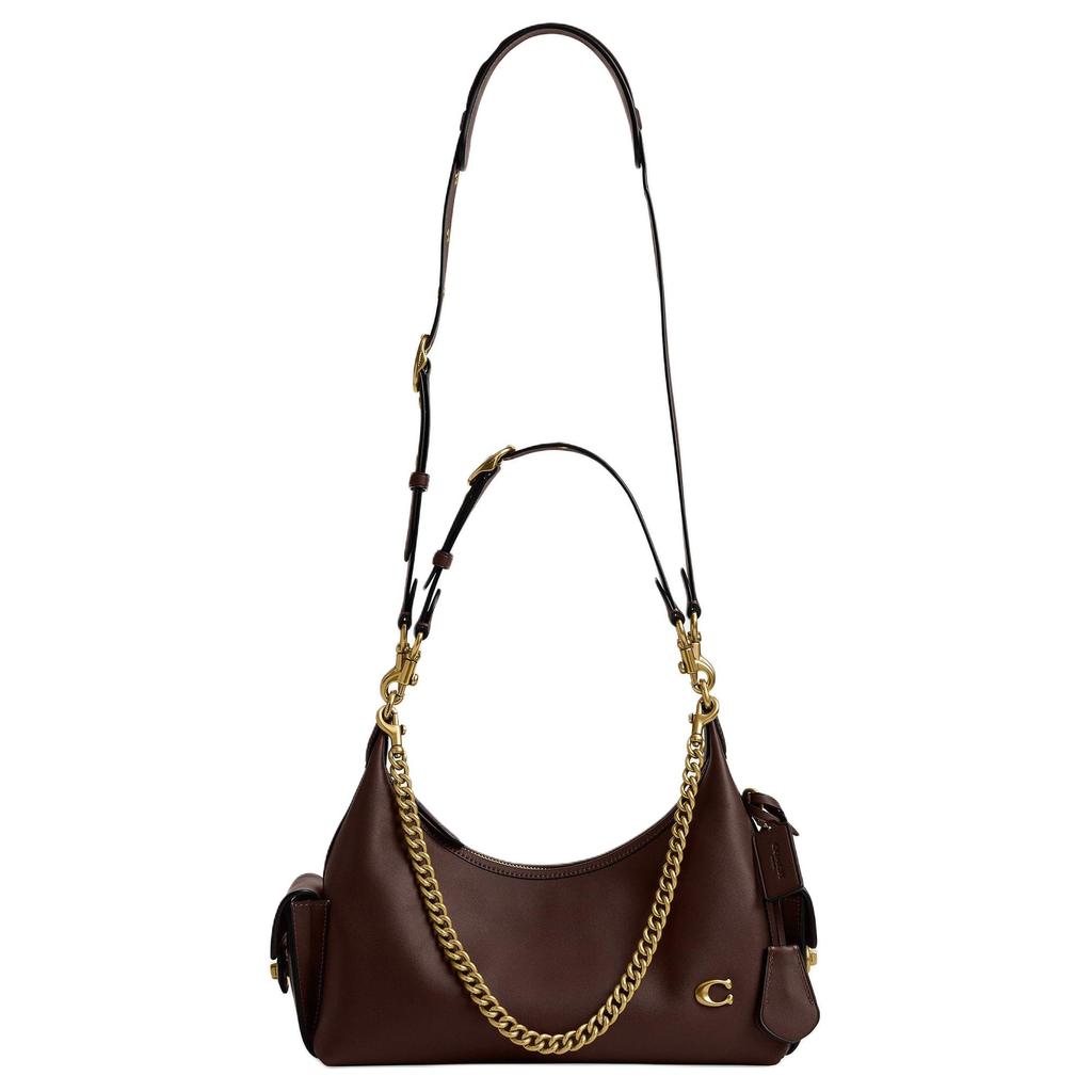 Coach PocketJuliet Cow Leather Handbag, Shoulder Bag Large Women's Maple Brown CDZ70-B4MPL