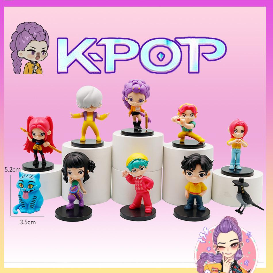 10 Stück neue Anime Kpop Dämonenjäger Figuren Modell Spielzeug Cartoon Gaming Schreibtisch Dekoration Sammlung für Kinder Perfektes Geschenk