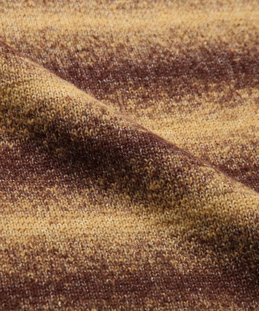 TRILLION Washable Gradient Stripe Crewneck Knit_Brown