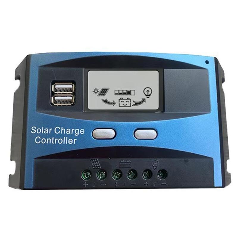LCD Display Solar Battery Regulator 30/40/50/60A Solar Charge Controller 12V/24V Solar Regulator Double USB 5V Output