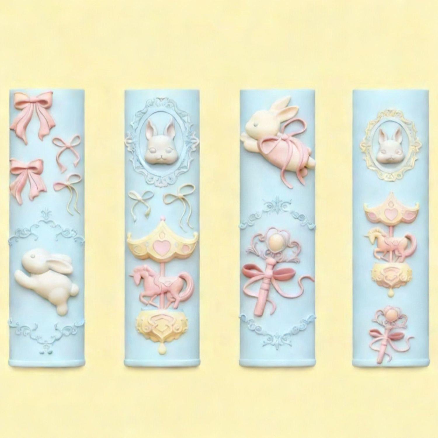 Handmade Silicone Mold: Cute Carousel Rabbit Nail Art