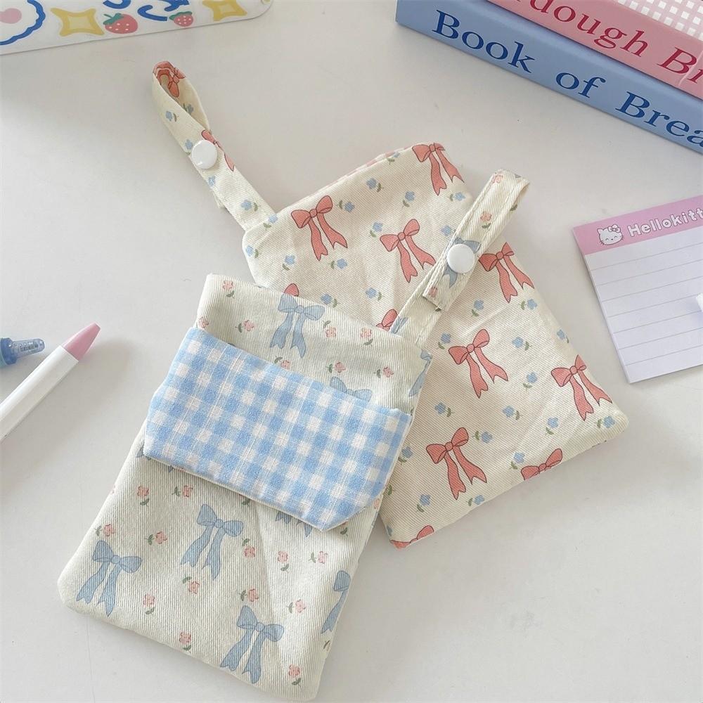 Bowknot Floral Nurse's Pencil Case Double-layer Flip Cover Stationery Storage Bag Large Capacity Chest Insert Pocket