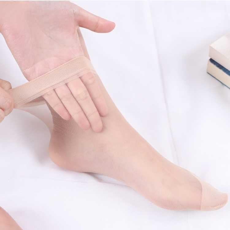 

Женские ультратонкие полупрозрачные носки YF до голени - телесного цвета, короткие летние носки средней длины с защитой от зацепов A pair of crystal short stockings, One Size