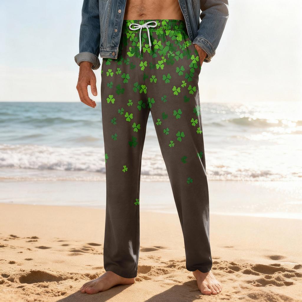Men's Home Soft Pajama Pants Drawstring With Pockets Casual Sports Pants