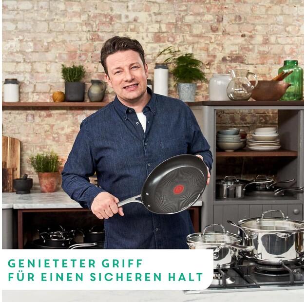 Набор сковородок Tefal E304S344 Jamie Oliver Cook's Direct из нержавеющей стали, 3 шт.