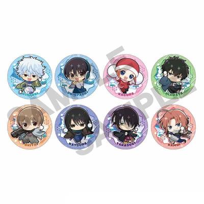 Odznak na plechovku Cracks Gintama s mini postavičkou sněhová bitka, průměr 56 mm, plechová výroba, cca.