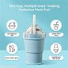 New 325ml Foldable Silicone Straw Cup Collapsible Water Mugs with Ice Ball Summer Coffee Cold Drinks Portable Travel Straw Cups