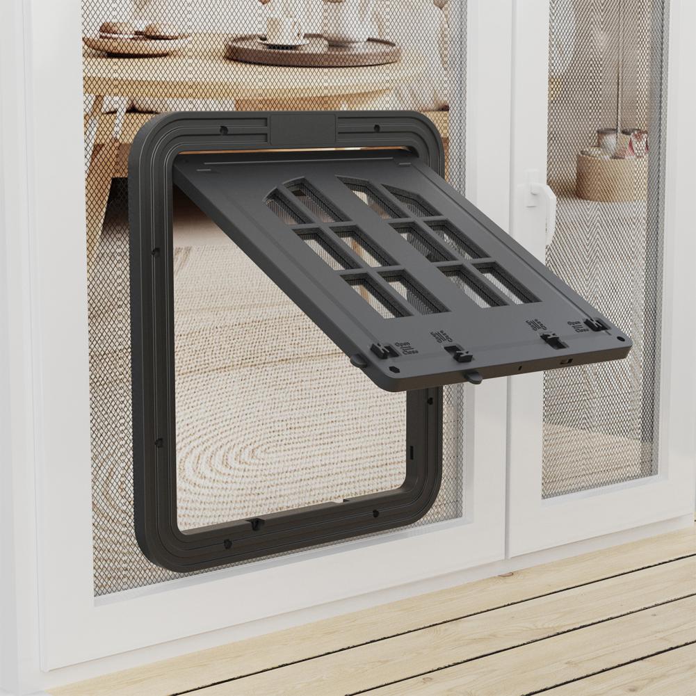 4-way Lock Cat Door For Screen Doors Magnetic Self-closing Flap Multi-function Pet Door For Small Pets