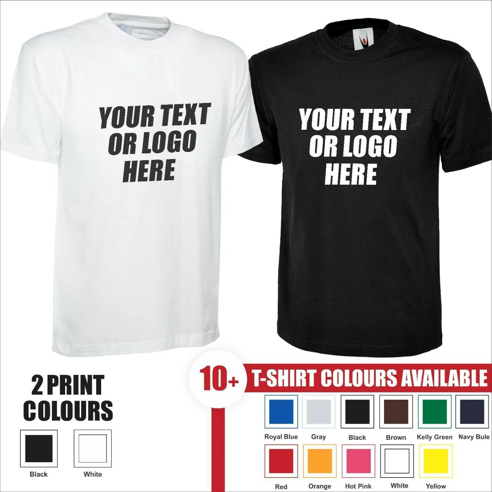 Custom Text Design Printed Personalised T Shirt Make Your Own Print Summer Tops 3XL