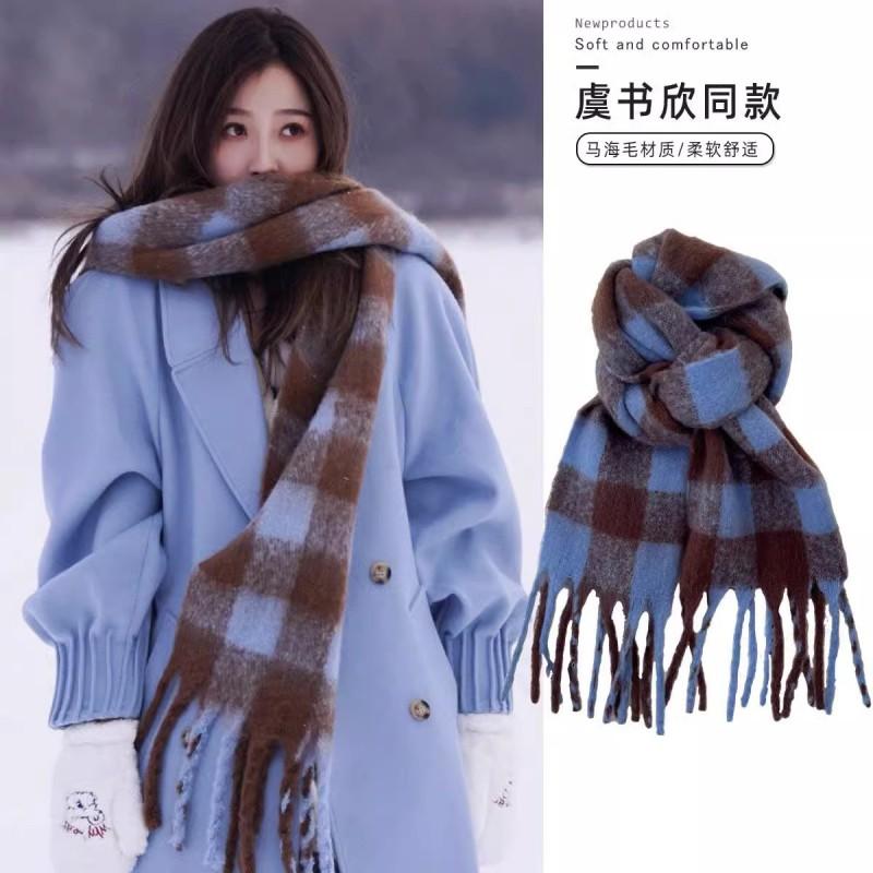 Womens Winter Thick Plaid Scarf Wrap Shawl Style Neck Warmer Cold Weather Default